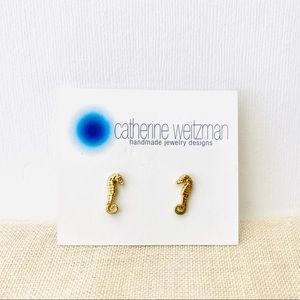Seahorse Earrings Catherine Weitzman Gold Vermeil